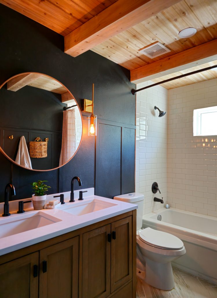 How to Make Wood Beams on a Budget: Bathroom Ceiling Makeover Transformation Part 2