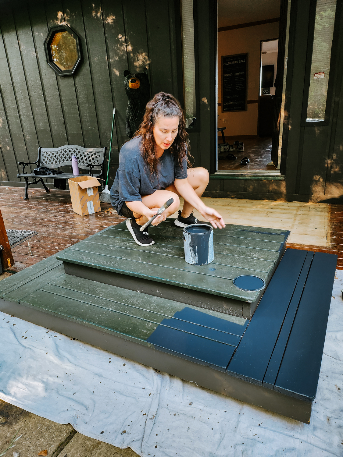 Our painting process for the exterior of our cabin in Andrews North Carolina