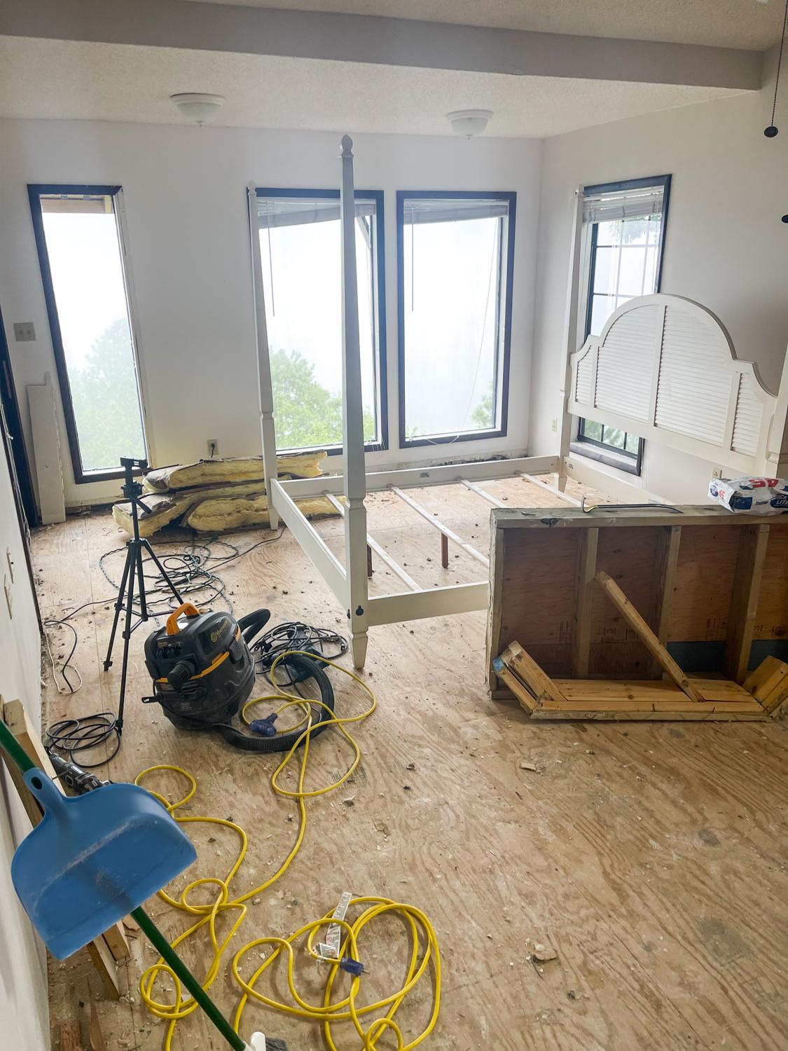 demolition of old carpet floors