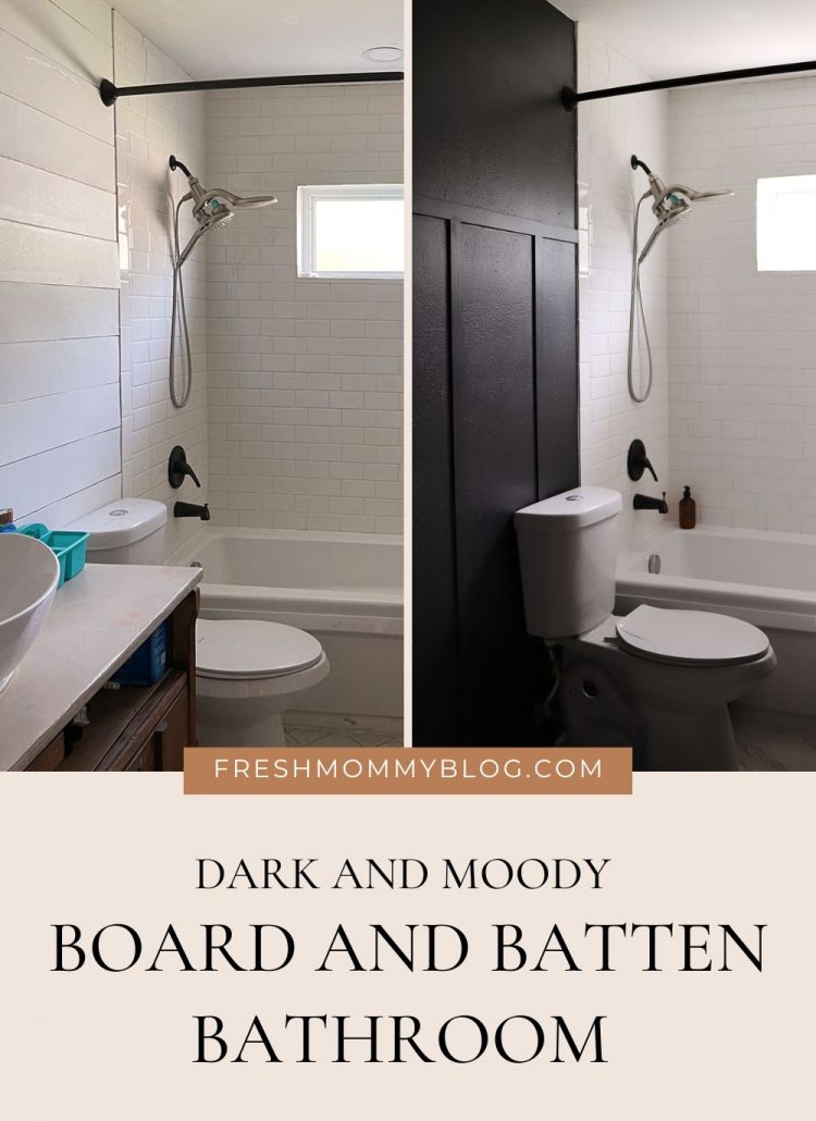 Board and Batten Dark Bathroom Makeover: Moody Transformation Part 1