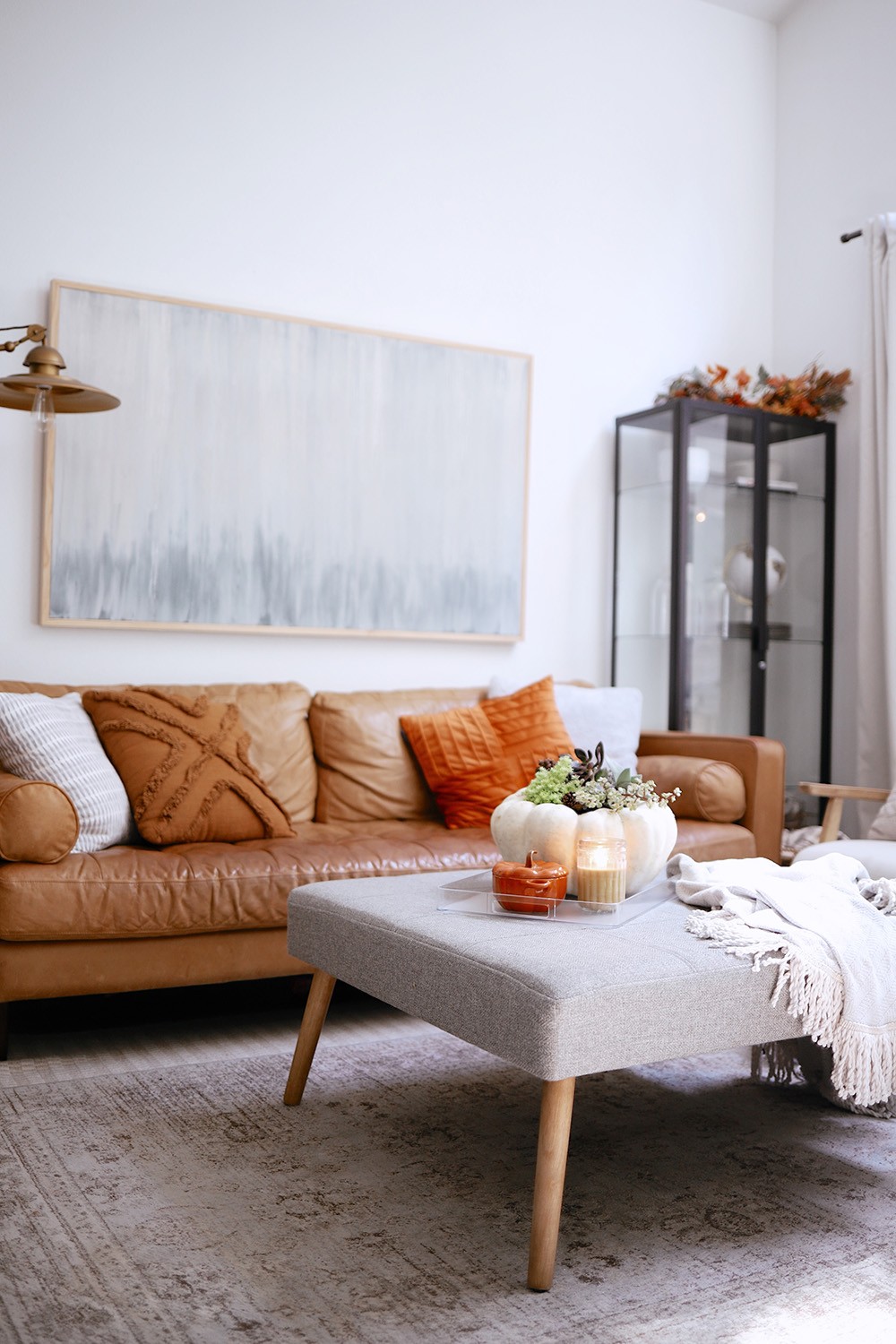 How to Make a Pumpkin Succulent Centerpiece, a tutorial featured by top US home blogger, Fresh Mommy Blog