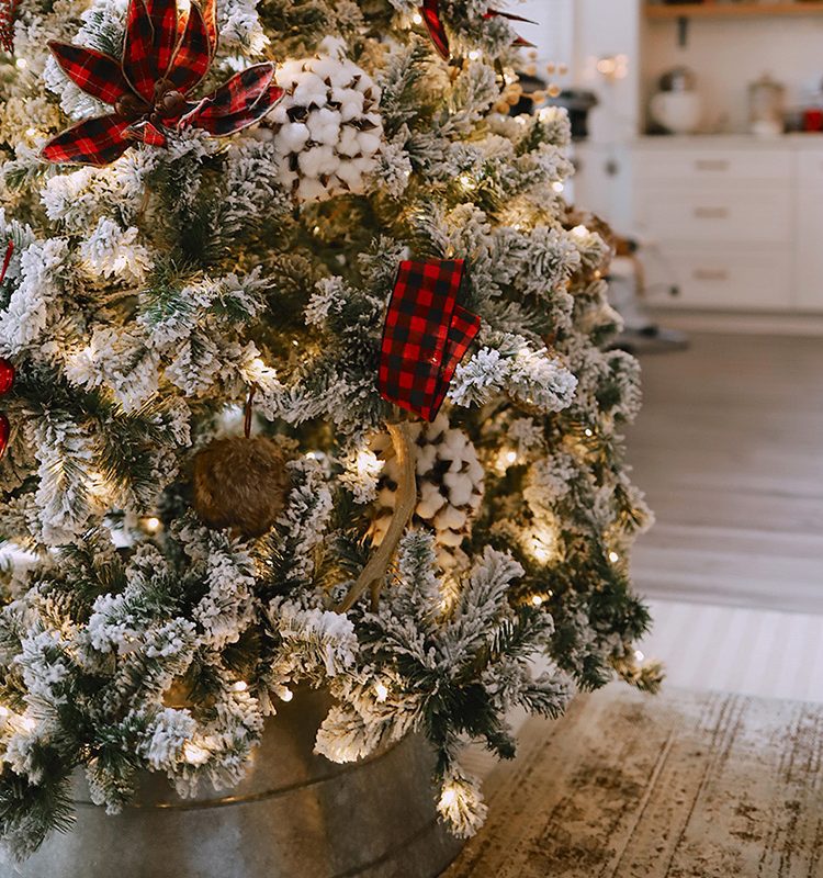 Our Simple Farmhouse Christmas Tree with Buffalo Check _ Tabitha Blue of Fresh Mommy Blog
