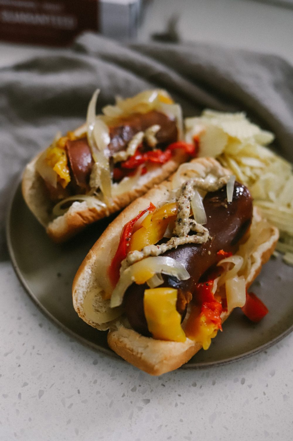 crock pot beer brats with onions and peppers