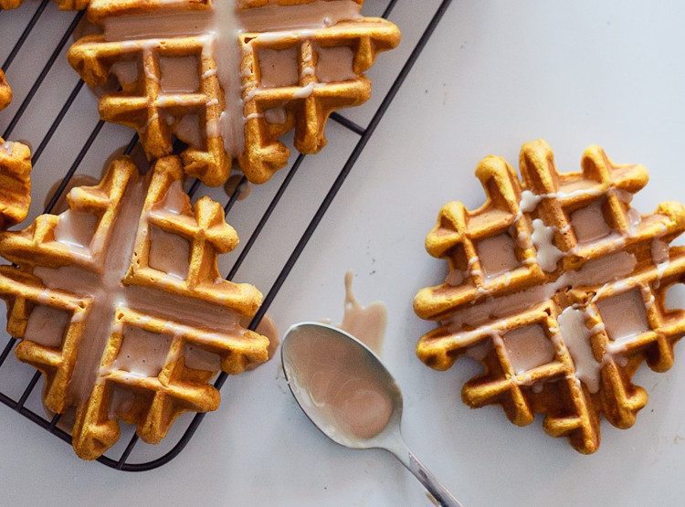 Decadent Pumpkin Spice Latte Waffle Doughnut