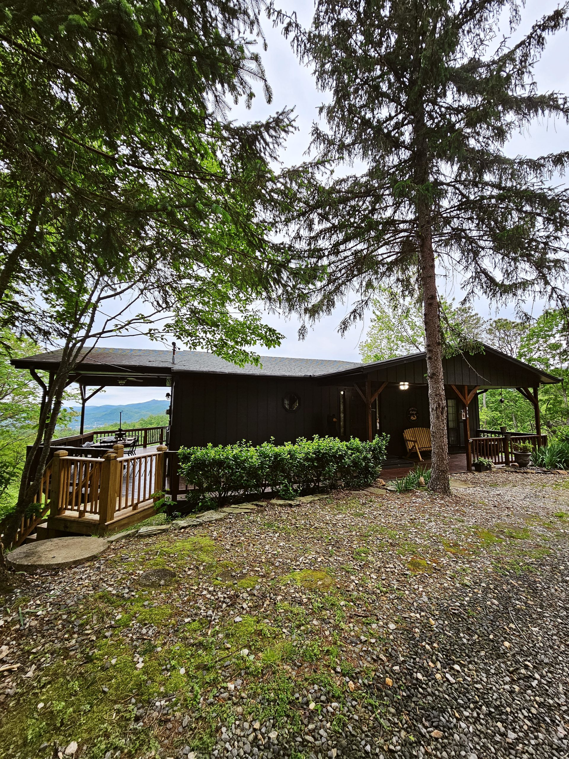 The Mountainvew Lodge Epic NC Black Cabin Exterior Makeover: Before & After with Sherwin Williams Iron Ore