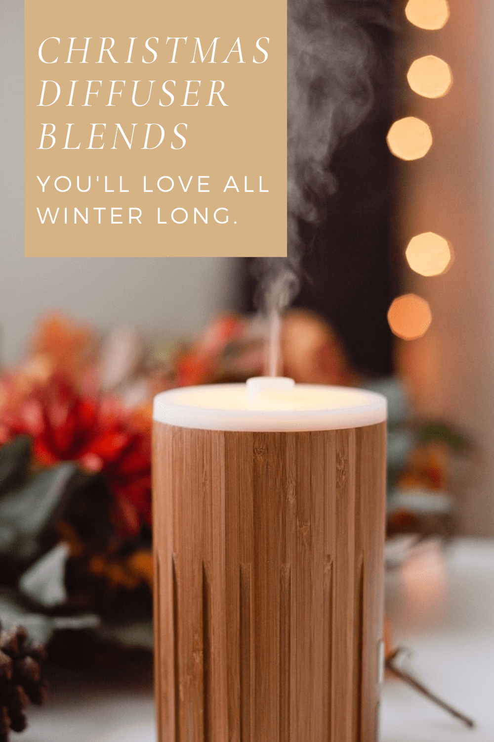 The best Christmas Diffuser Blends featured by top US essential oil blogger, Fresh Mommy Blog