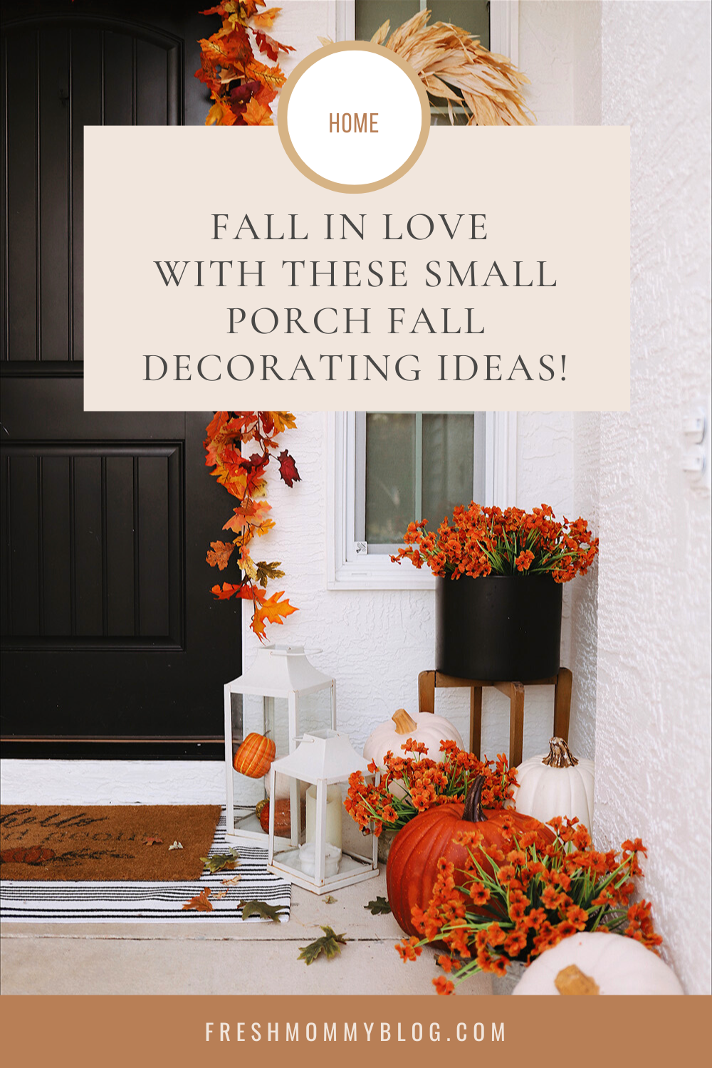 Fall in love with these small porch fall decorating ideas! 