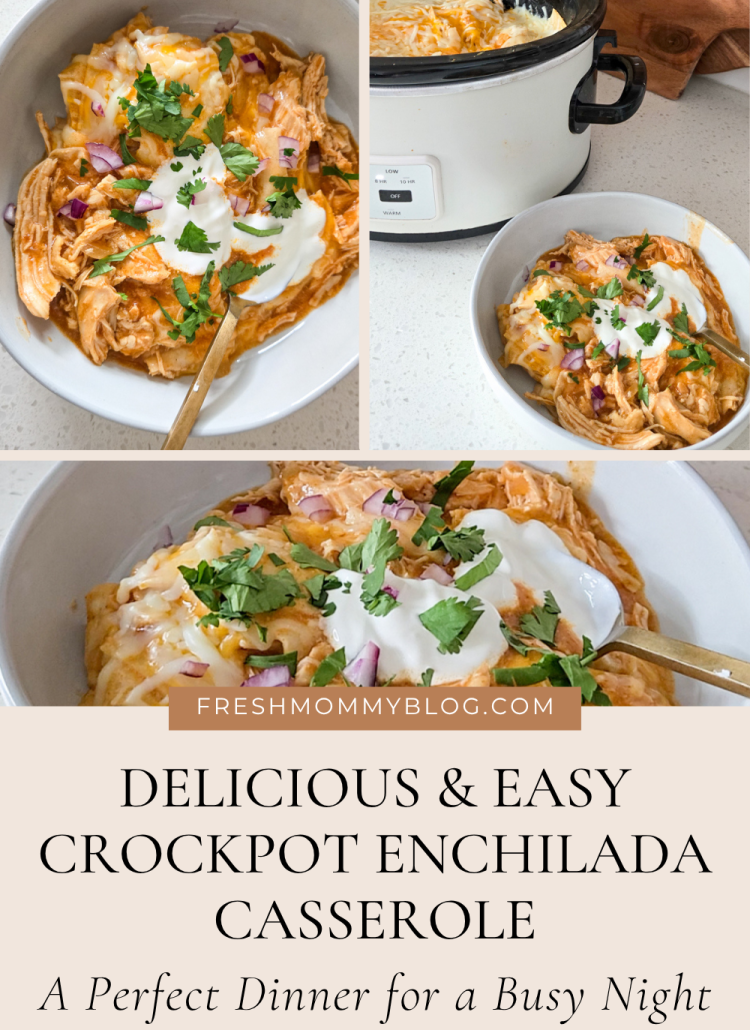 Easy Crockpot Chicken Enchilada Casserole