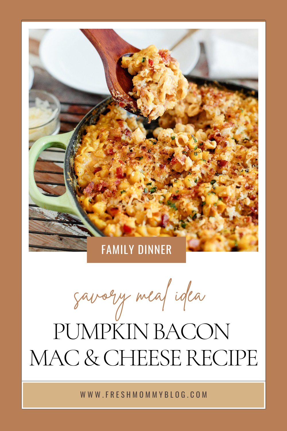Family Dinner - Savory Meal Idea Pumpkin Bacon Mac & Cheese Recipe