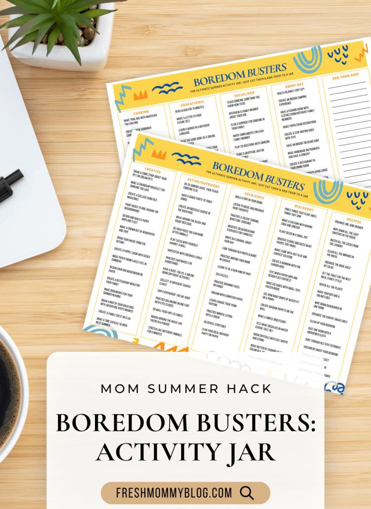 Boredom Busters: The Ultimate Summer Activity Jar 