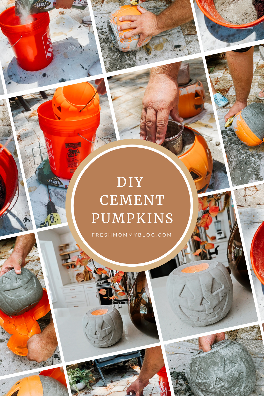 DIY Cement Pumpkins - the perfect fall decor