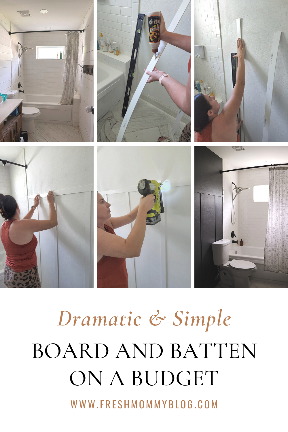 Dramatic and Simple Board and Batten on a Budget. With full supply list and tutorial with helpful tips.